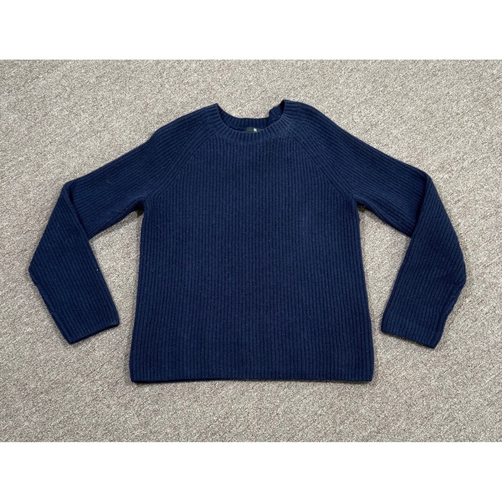 Banana Republic Cashmere Sweater Womens XXS Navy Blue Ribbed Crewneck 882753-00